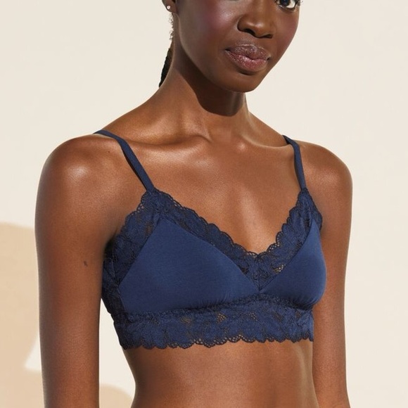 NWT Eberjey Women’s Rosalia Tencel Modal Bralette in Navy in size XS - Picture 2 of 7